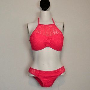 BOGO Coral Tropics Halter Top Bikini